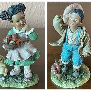 Pickin' Apples Girl and Boy Figurines, #11297-01